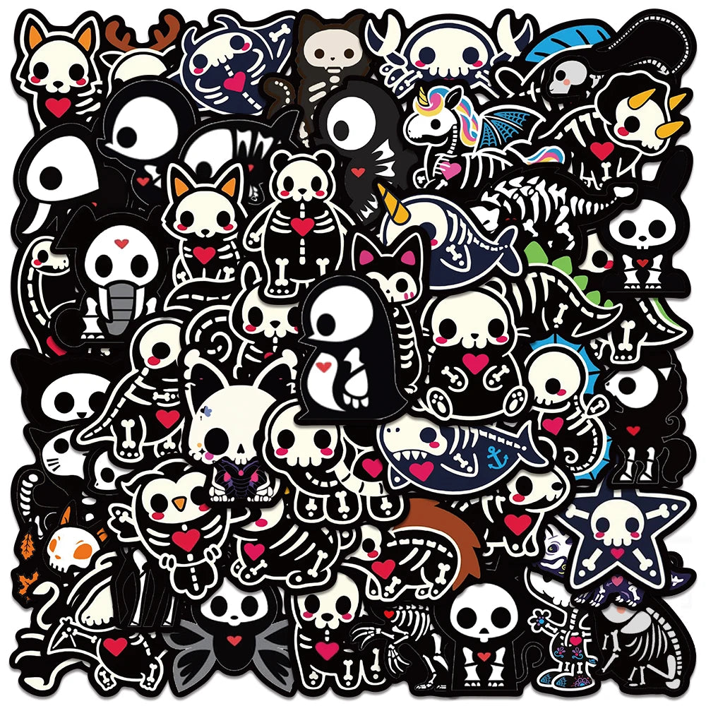 50pcs Animals Skull Stickers