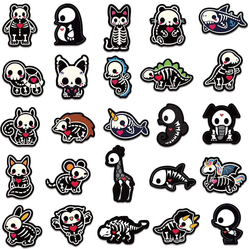 50pcs Animals Skull Stickers